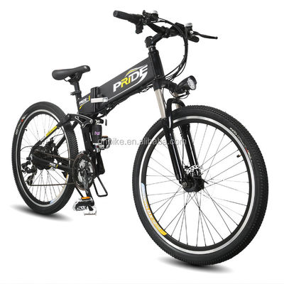 Estrutura de energia verde 26 polegadas 350W 36V bicicleta elétrica dobrável Estrutura de aço carbono