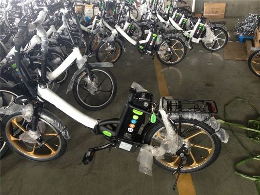 Bicicleta elétrica dobrável para Israel Bicicleta verde 350W Roda magnética 36V Voltagem 7 velocidades