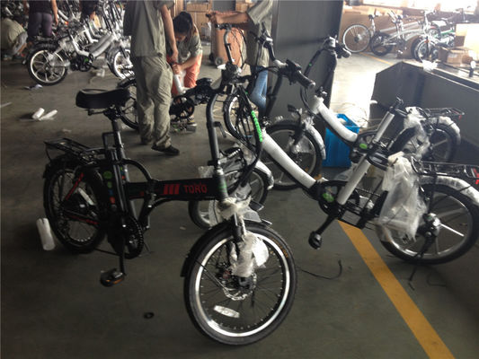 Bicicleta elétrica dobrável para Israel Bicicleta verde 350W Roda magnética 36V Voltagem 7 velocidades