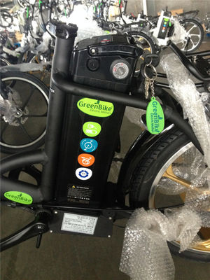 Bicicleta elétrica dobrável para Israel Bicicleta verde 350W Roda magnética 36V Voltagem 7 velocidades
