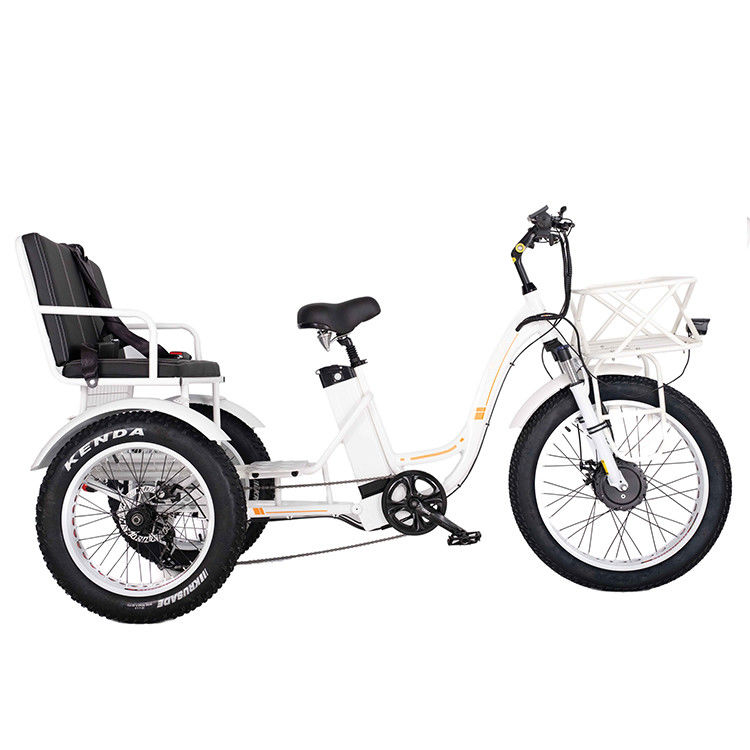 750W rodas dianteiras elétricas Rickshaw Trike com bateria de lítio de 21AH e 7 velocidades