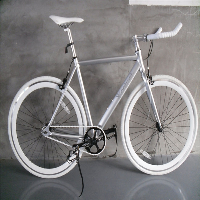 Conjunto de manivela de Lasco Cor prateada de velocidade única Bullbar Alumínio Alloy Frame Vintage Fixie Fixed Gear Bike Bike