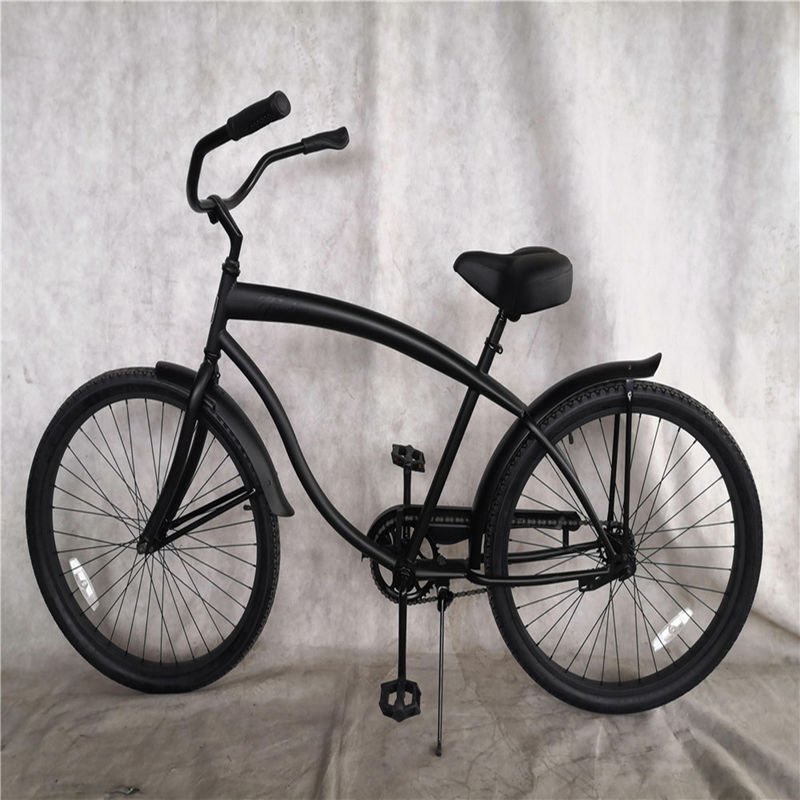 Pedal comum Cor preta Single Speed 26 Inch Custom Mens Beach Cruiser Bike para adultos Peso bruto 17kg