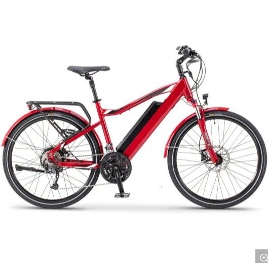 Bicicleta elétrica de estrada da cidade 26 polegadas Material de garfo de alumínio e bateria traseira