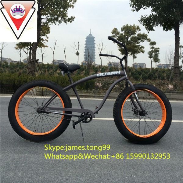 Fat Beach Cruiser Bike com pneus de neve de 26 polegadas e moldura de liga de alumínio em 2015