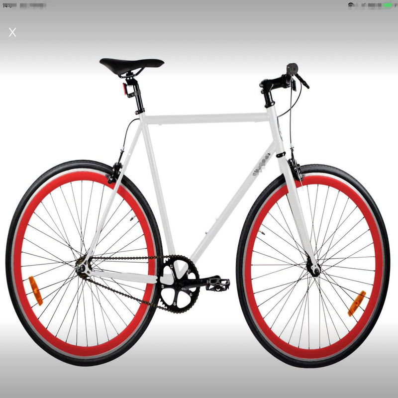 58cm 60cm Cadro Branco Red Rim 700c Single Speed Fixie Fixed Gear Bike Duplo V Brake