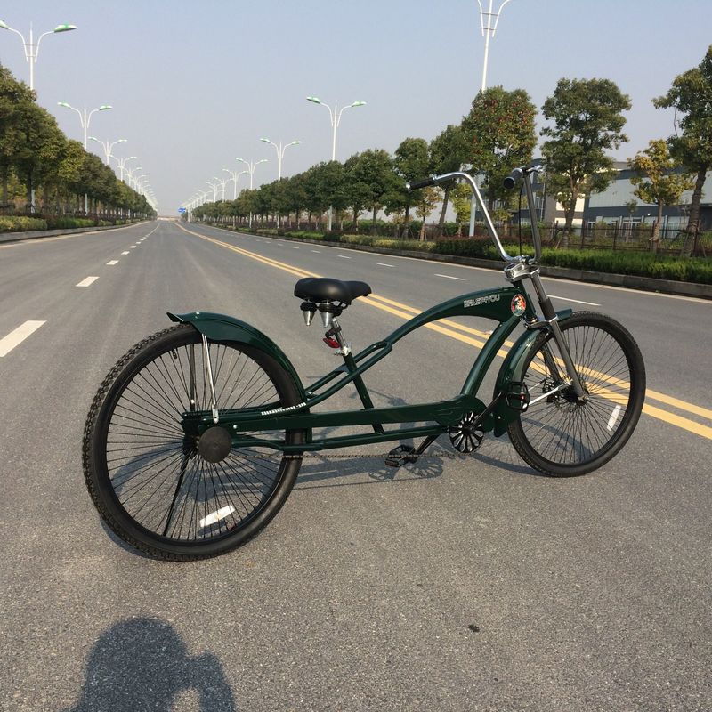 26&quot; Hi-Ten Steel Frame Adult Beach Cruiser Chopper Bike 17KG Peso Bruto 3,0 Pneus