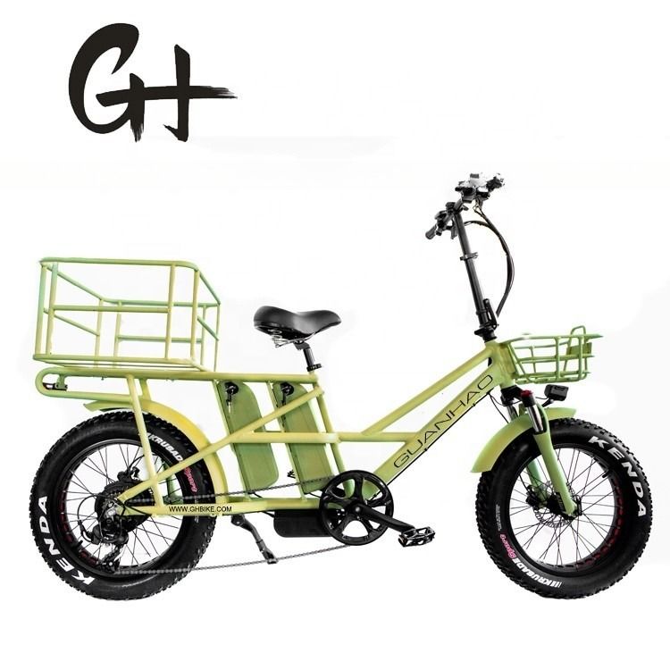 48V travão a disco baterias duplas neve gordura pneu grande carregamento elétrico bicicletas para família 2
