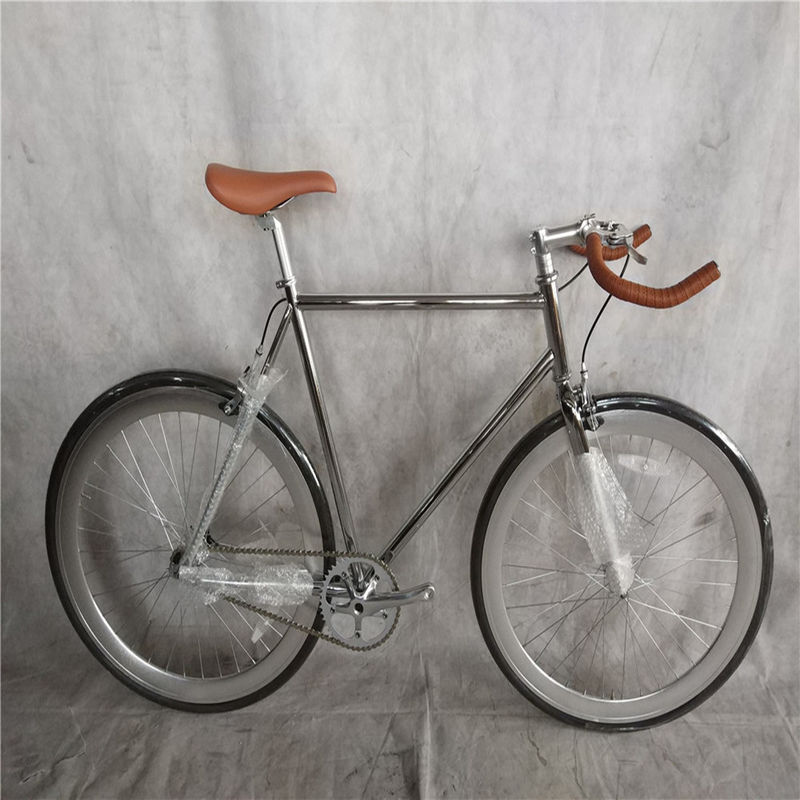 Classic 700Cx28C Vintage Chrome Fixed Gear Bike 58cm Single Speed Fixie Bicicleta 13kg
