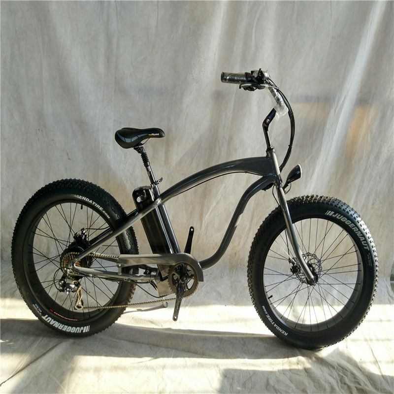 26*4.0 polegadas Fat Tire Electric Beach Cruiser Bicicleta Alimentada por bateria de lítio de 17 Ah