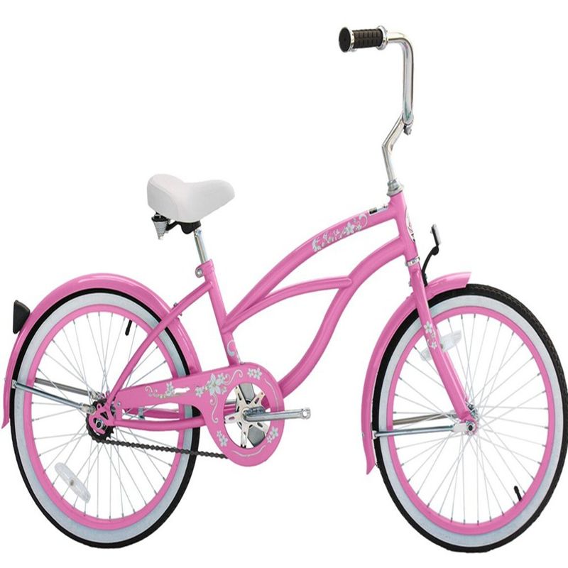 Jetta Pink Girls 20&quot; Beach Cruiser Bike Peso bruto 11kg Leve e durável 9kg
