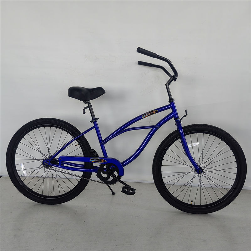 2024 Modelo 26&quot; Freio de pé de engrenagem única Anti-ferrugem Cruzeiro de praia de mulheres Bicicleta Forquilha de aço