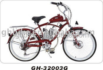 Ponha as mãos no Guanhao 26 polegadas motor de gás adulto Beach Cruiser Bike liga V freio