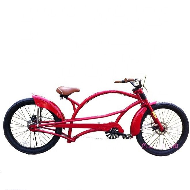 Borda de alumínio 24&quot;x3.0 CE American Long Hi-Ten Steel Frame Chopper Beach Cruiser Bicicleta