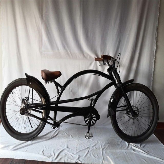 Fat Tire 26 &quot;Extended Beach Cruiser Bike com estrutura de aço e tecnologia de freio de disco