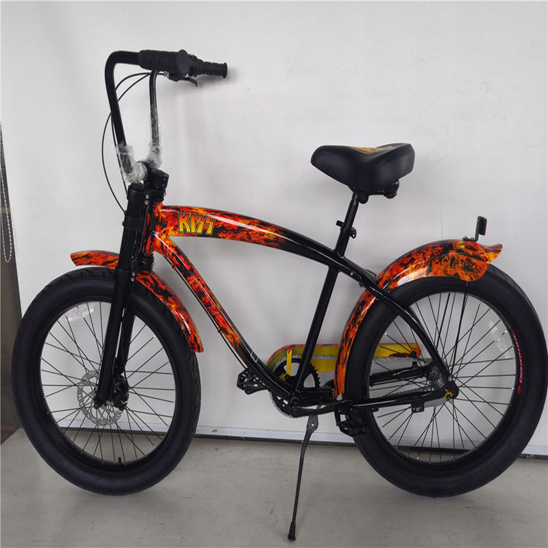 Adultos 3 velocidade 24 polegadas 3,0 polegadas de pneu gordo bicicleta de cruzeiro de praia com borda de liga de parede dupla