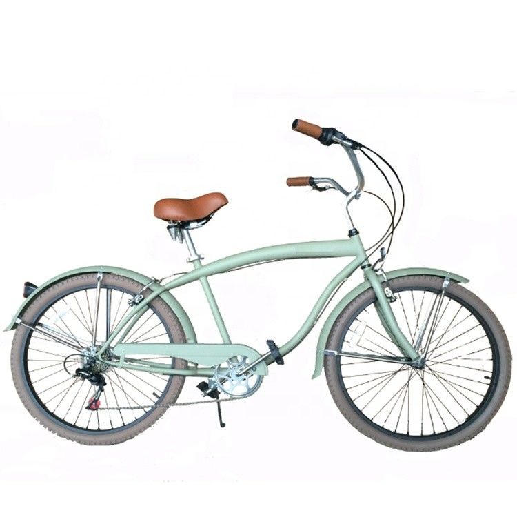 Freio em V duplo 26&quot; 2,125 Pneus de parede branca Quadro de aço Shimano 7 velocidades OEM personalizado Homens adultos CE CPSC EUA Mercado Beach Cruiser Bicicleta