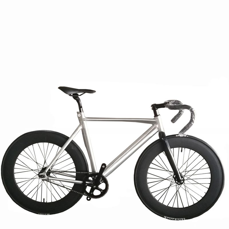 700C CE OEM 7005 Alumínio Alloy Fixed Gear Single Speed Adult 80MM Rim Carbon Fork Track Bike
