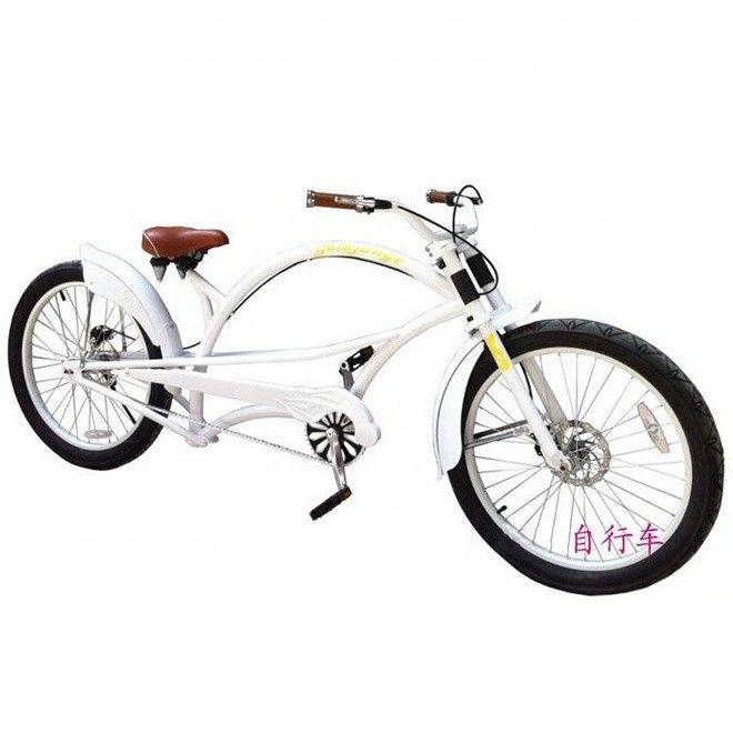 Forquilho de alumínio 24&quot; 3.0 Pneus CE OEM Single Speed Chopper Cruiser Bicicleta com freio de disco