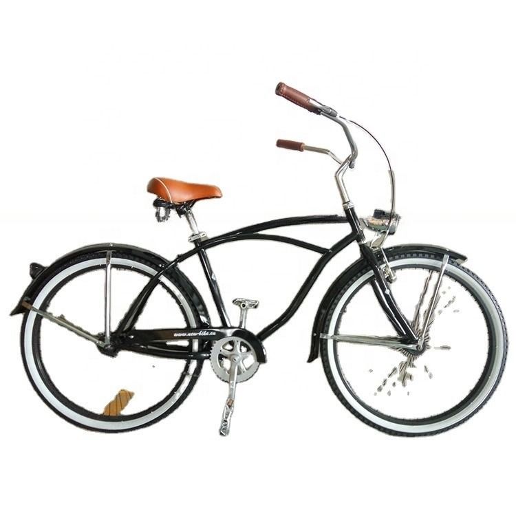 Single Speed 26inch Homens Beach Cruiser Bike com Hi-Ten Frame de aço e borda de alumínio