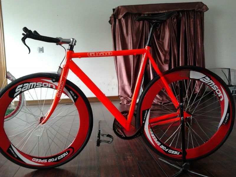 Ordem 700C Bicicleta de engrenagem fixa Bicicleta de engrenagem fixa Bicicleta Bull Horn Ciclismo de pista de velocidade única