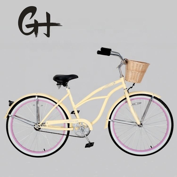26&quot;x2.125&quot; Freio de montanha-russa Estrutura de aço Mulheres Cruzeiro de praia Bicicleta CE EN CPSC OEM/ODM