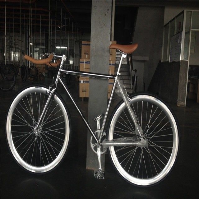 NO Foldable 700C Chrome Color Single Speed Adult Racing Fixie Bike de OEM Taiwan Peças