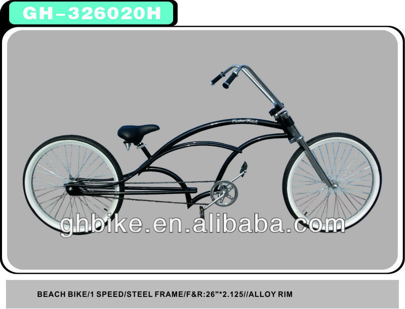 2013 Black Chopper Beach Cruiser Bike Bicicleta com material de estrutura de aço Preto/Para encomenda