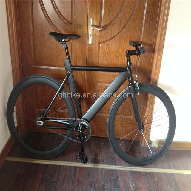 700c Black Aluminum Frame Fixie Bike com freio duplo V Fixed Gear Man Track Bike