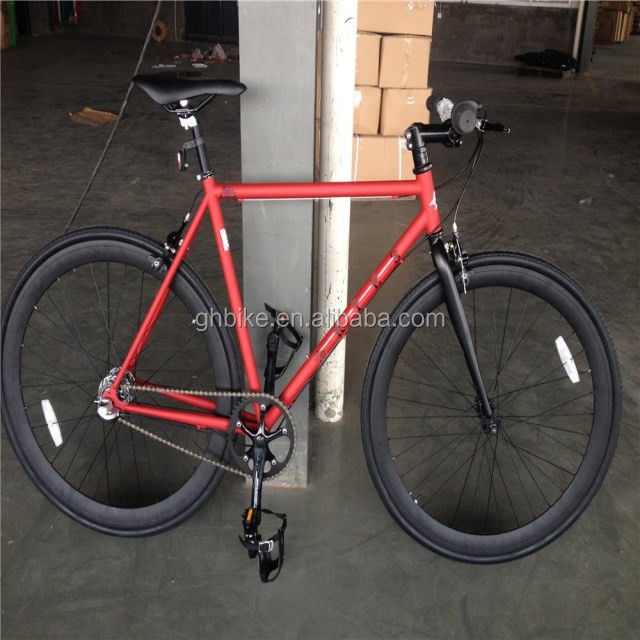 Cor Vermelha Bicicleta de 3 velocidades de engrenagem fixa com pneu Kenda e Neco Head Set em quadro de cromoly