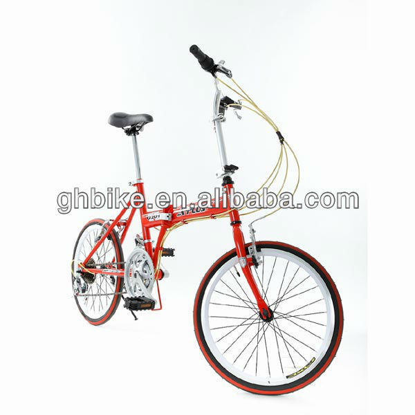 Certificado CPSC 20 polegadas Cor Vermelha Folding Frame Bicicleta dobrável com 26 * 2.125 Pneus