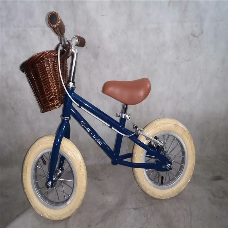 Bicicleta de equilíbrio com garfo e quadro de aço para crianças 3-5 anos de idade Cor azul 12 polegadas