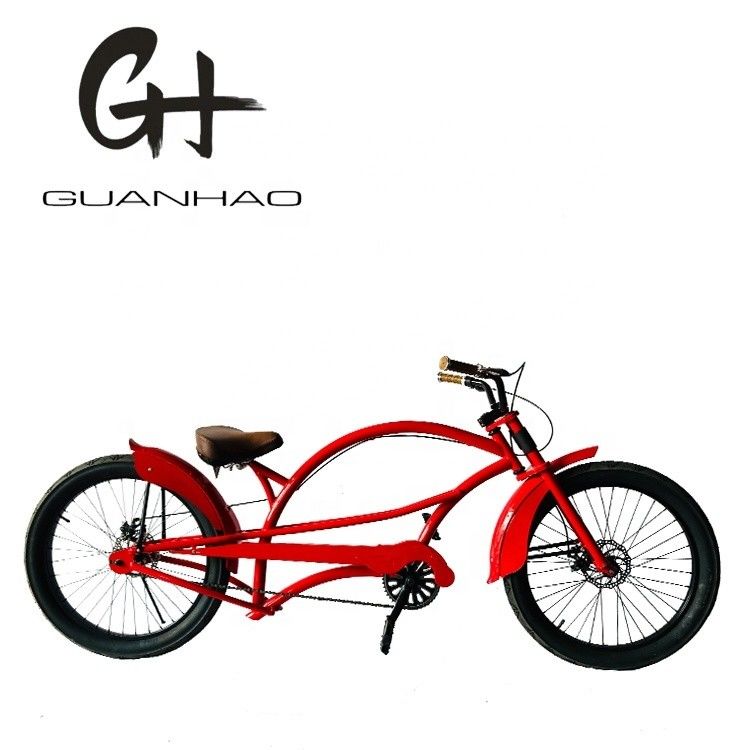 24 polegadas de cor vermelha Long Chopper Cruiser Bike com 24 * 3.0 Pneus e Alumínio Alloy Rim