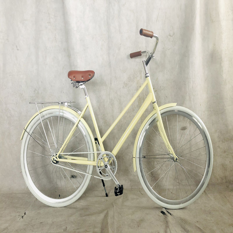 Bicicleta de velocidade única Classico City Cruiser Bike Mulheres Passo através Lady Bikes 1,8m Long