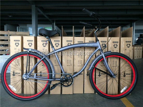 City Bike Gloss Peso 19kg Forca de Aço Beach Cruiser Bike para Condução Urbana