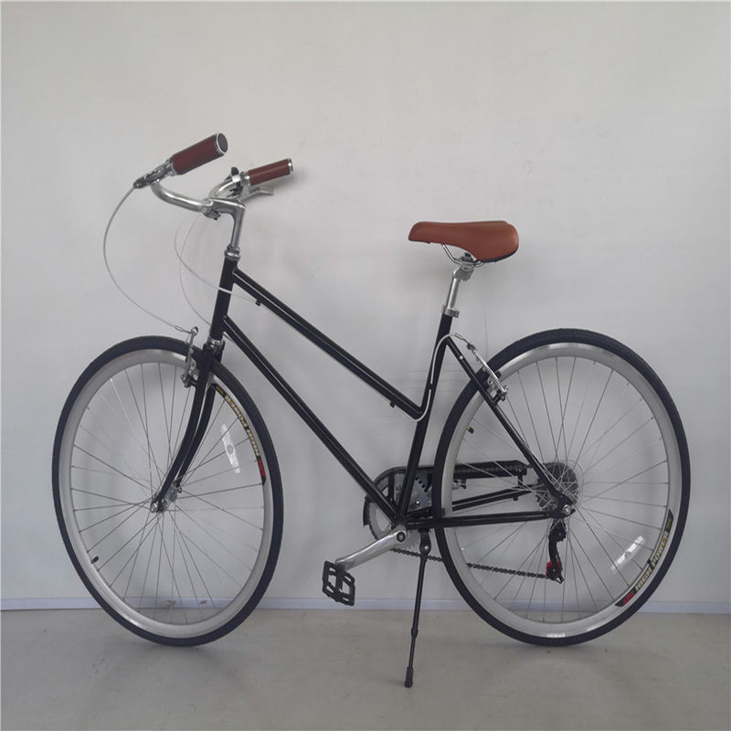 Roda dianteira e traseira V freio 7 velocidade 26 polegadas bicicleta personalizada adultos mulheres cidade cruzeiro bicicleta com quadro duro