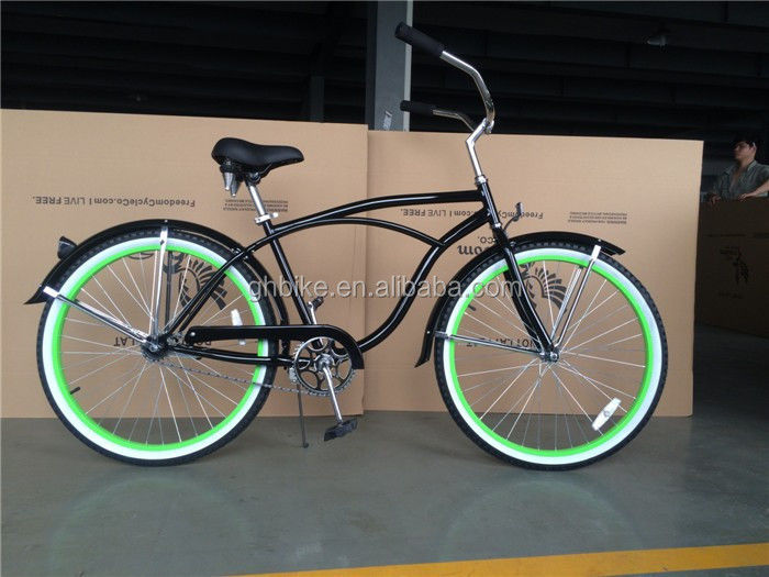 Roda de Alumínio Verde 26 polegadas Schwinn Beach Cruiser Bike para Homens Peso Bruto 18 kg