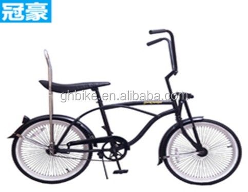 14KGS Cores pretas Sport Beach Cruiser Bike Lowrider Bike com sela de couro