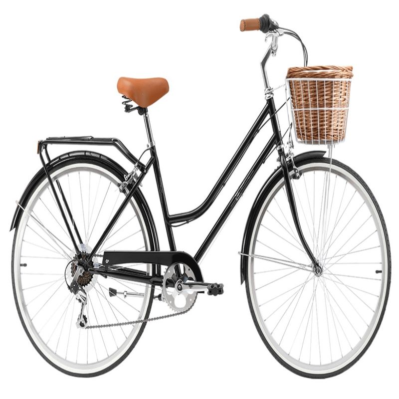 15 kg de mulheres passo através de bicicleta DAMAS CLÁSICA 7 velocidades de bicicleta com dois cestos de design