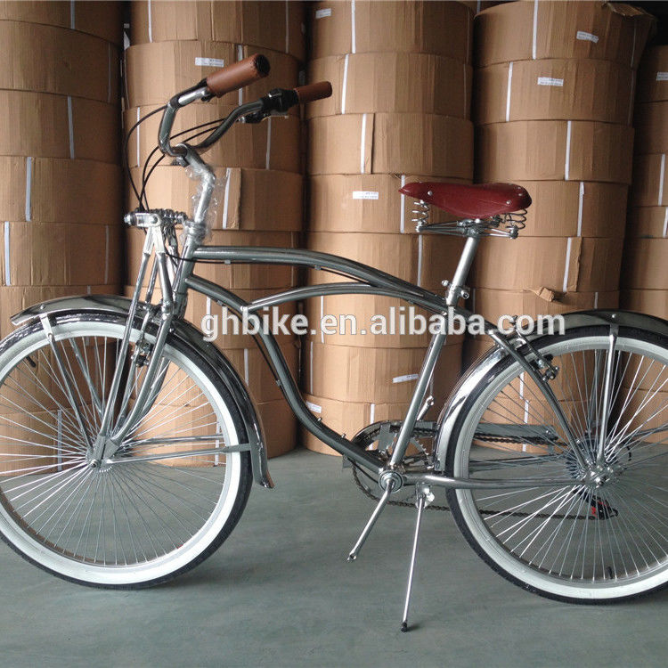 Quadro de aço 26 polegadas Single Speed Homens Beach Cruiser Bike em qualquer cor CE aprovado