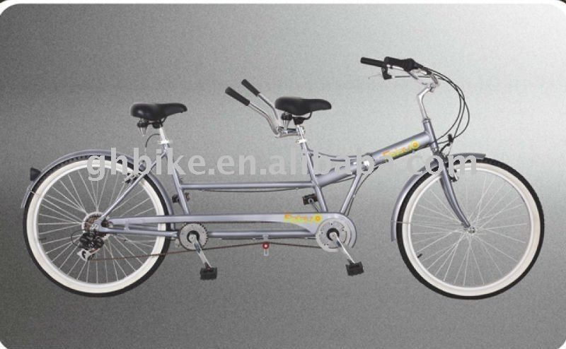 Shimano 7 Speed Tandem Bike 26&quot; Bicicleta de Tandem dobrável com estrutura de aço e dois assentos