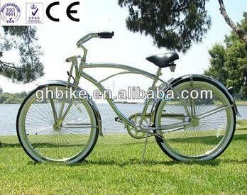 26 polegadas CP Chrome Frame Spring Fork Beach Cruiser Bicicleta com material de forquilha de aço