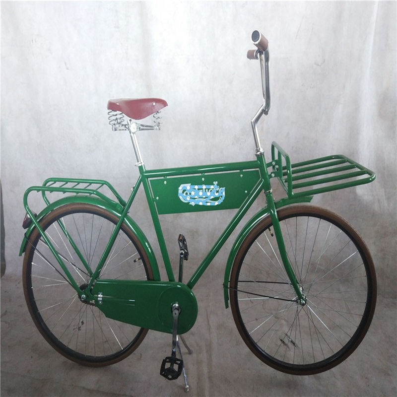 Promoção de publicidade 28 polegadas cor verde estilo vintage adultos homens bicicleta retro com bandeira grande