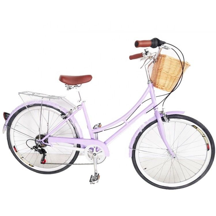 KMC Chain 26 polegadas Europa OEM CE Shimano 7 velocidades Mulheres Lady City Bicicleta 1,8m comprimento