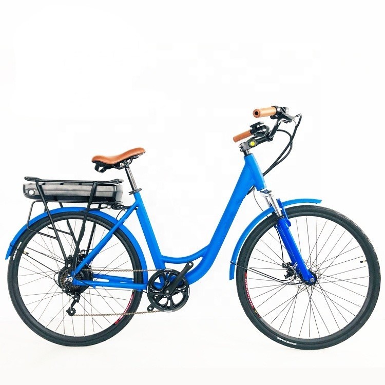 Bicicleta elétrica de cidade de 7 velocidades com bateria de lítio de 10,4AH e sensor inteligente