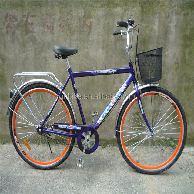 3-Piece Combo Offer Vintage Adult Men Single Speed Retro City Cruiser Bike com Cesto Frontal