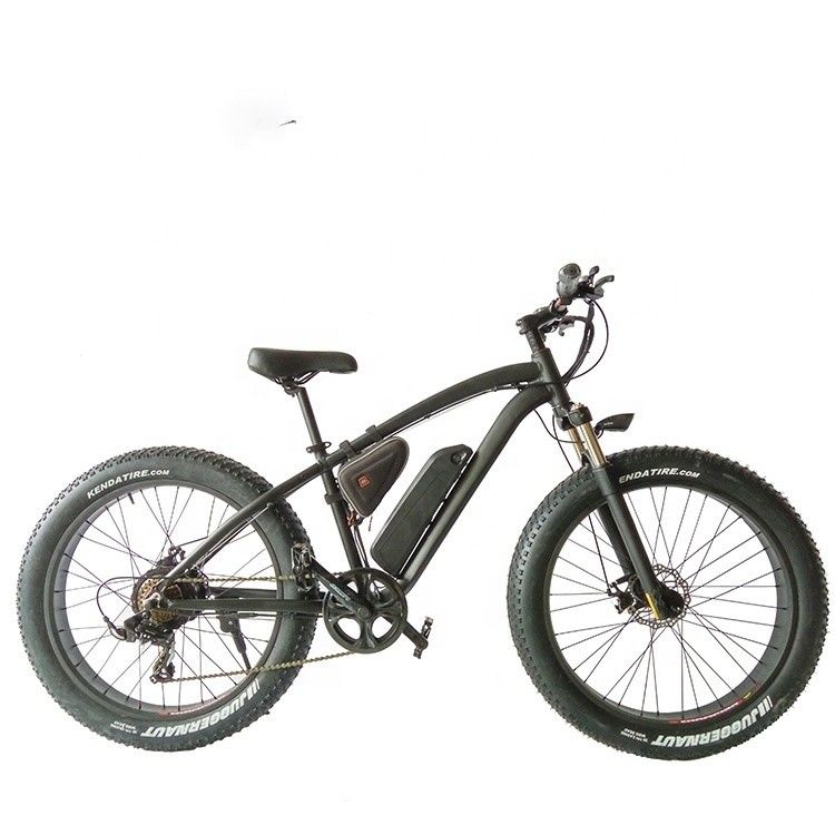 26&quot; 1000W 48V bateria de lítio 14AH pneu elétrico de gordura bicicleta de montanha com 7 velocidades