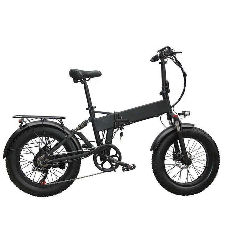 20&quot; Suspensão Completa Neve 500W 14AH 4,0 Fat Pneus Elétrico Bateria Escondida Bicicleta dobrável