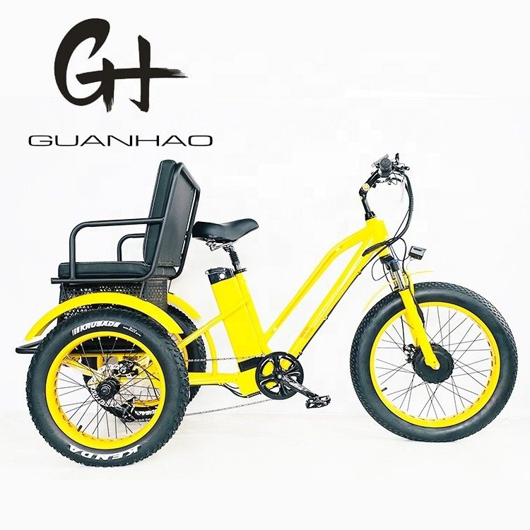 US Fat Tire Triciclo elétrico de passageiros com motor Bafang de 1000W e pedal de alumínio