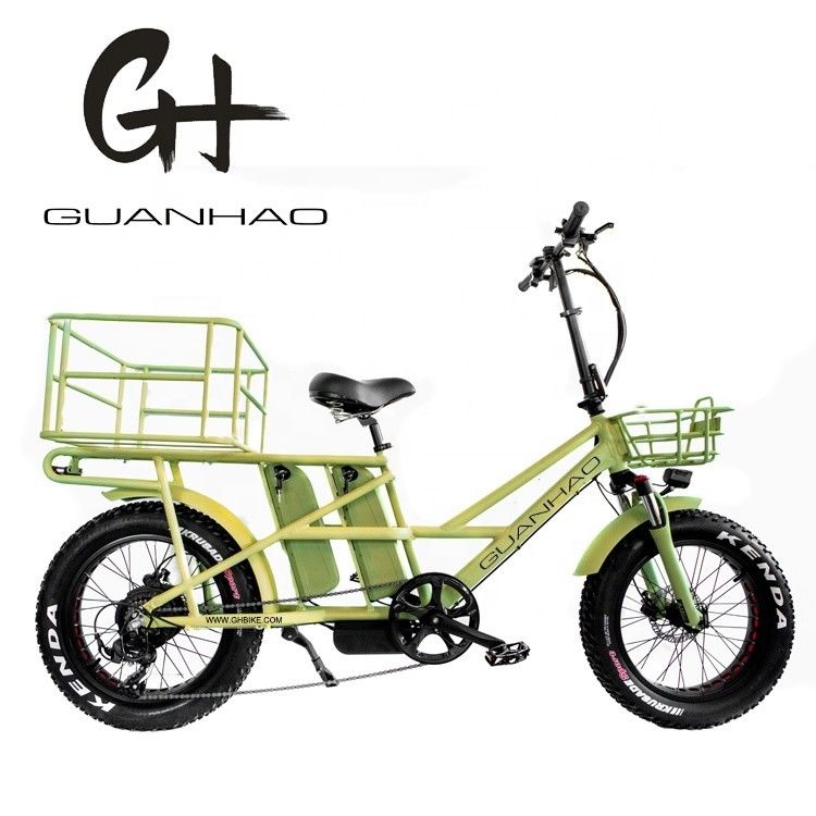 Quadro de liga de alumínio 48V34AH 1000W Ebikes de pneus gordos com duas baterias e dois cestos